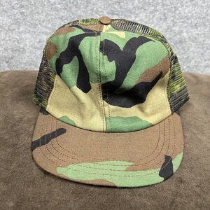Vintage Camouflage Snapback Mesh Trucker Hat‎ Made In The USA Camo Cap